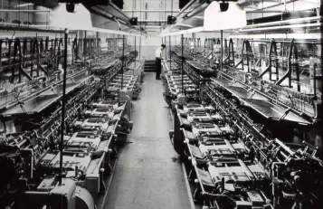 A collection of photographs from inside the factory, mainly from the 1950s.