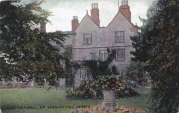 A 1910 postcard of Aldercar Hall.