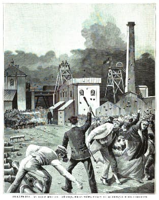 Repression of the miners in 1893, from a Spanish publication, La Ilustración Española y Americana