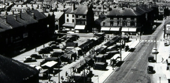 The market place from the top of the church tower, 1949.