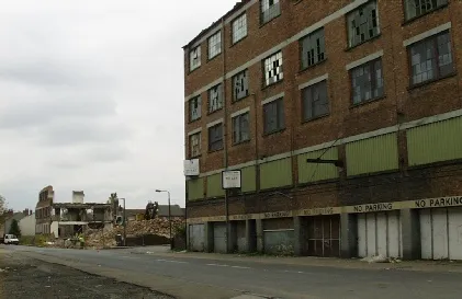 The end of an era - demolition in August 2002.
