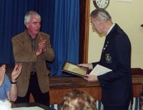The late George Eyre being presented with Honorary Life Membership in 2005